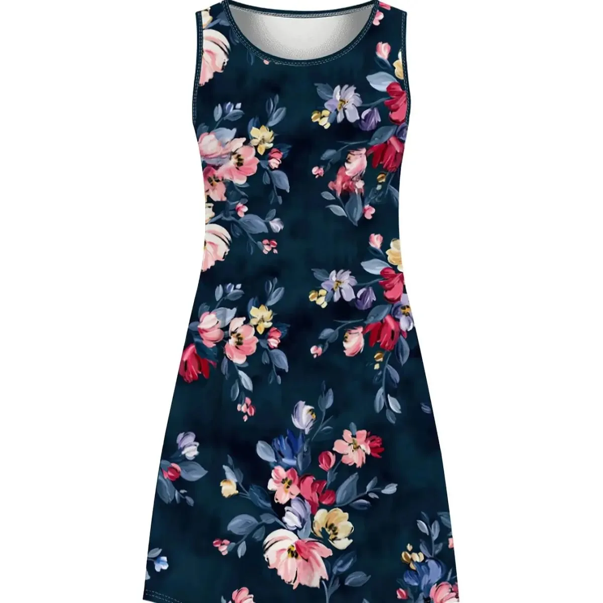 Women's Plus Size Floral Print Sleeveless A Line Dress Summer Vacation Style Dresses Y2k Ladies Clothes Bohemian Beach Dresses