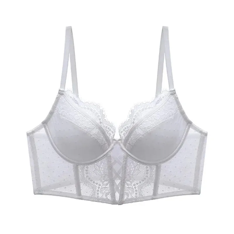Popular French Vintage Lace Women Bra Set Soft Underwire Thin Cup Bone Support Push Up Side Gather Armpit Fat Underwear 32-38AB