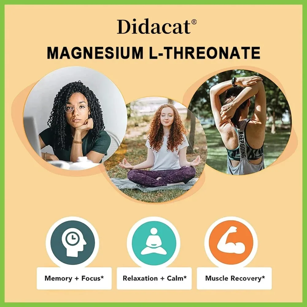 Magnesium L-threonate Capsules - Enhance Concentration Memory Promote Brain Health Improve Sleep Quality Reduces Fatigue