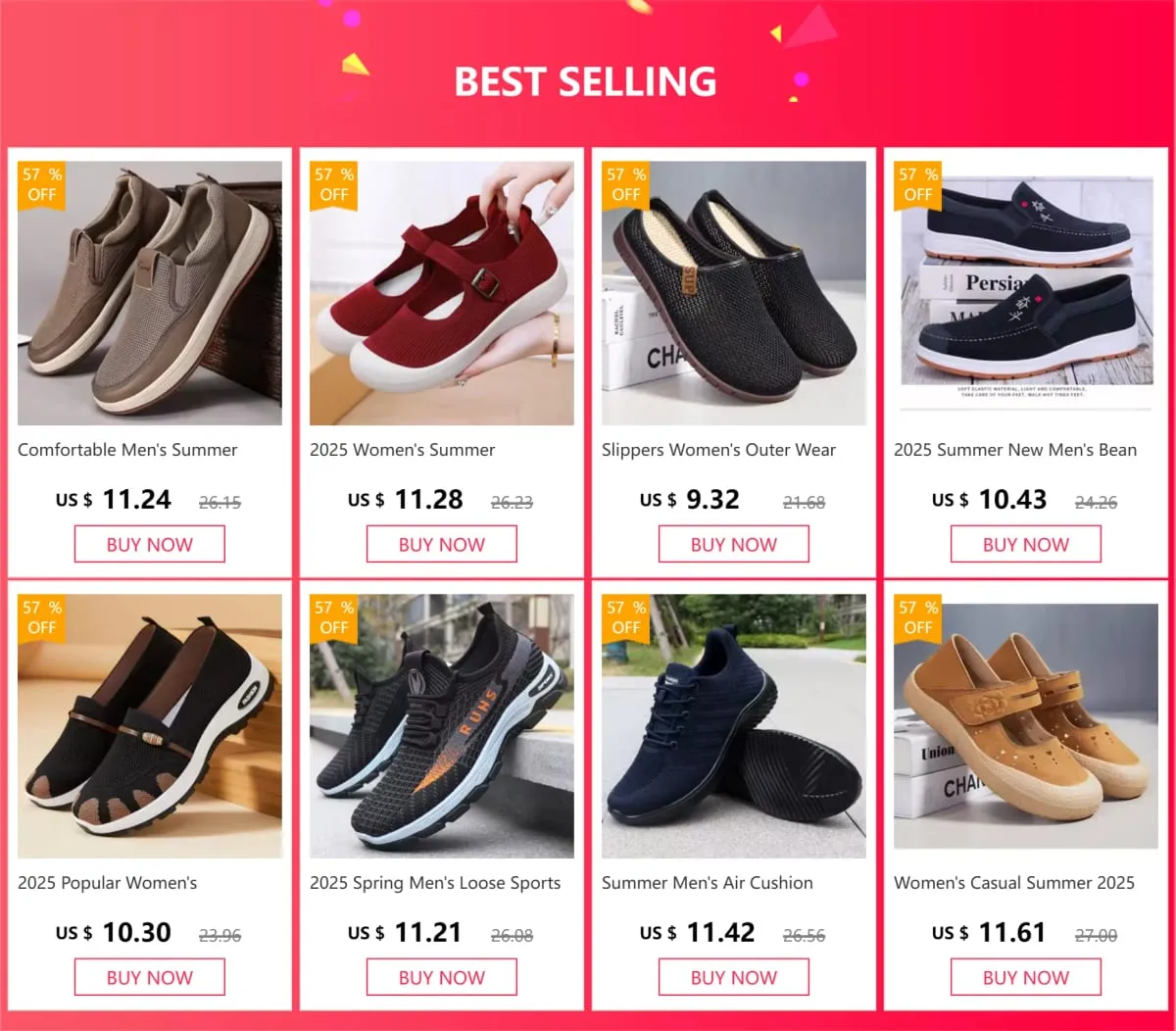 ​Men's Casual Sneakers Summer Breathable Lightweight Affordable Free Shipping Running Training Walking Shoes​