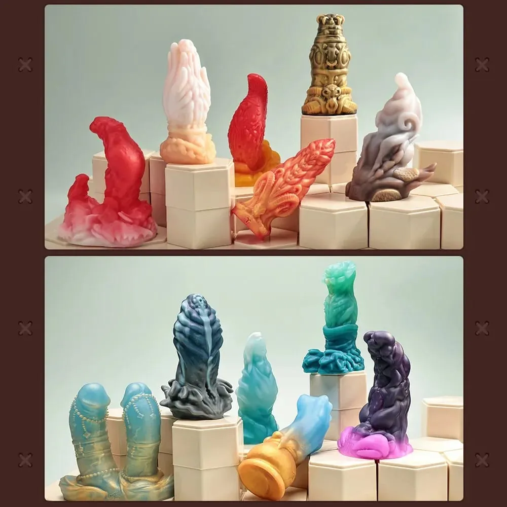 12 Zodiac Signs Series Alien-shaped Penis Realistic Dildo Vaginal Anal G-spot Stimulator with Suction Cup Orgasm Adult Sex Toys