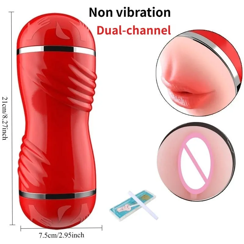2 IN 1 現実的な人工膣男性用オナホールカップディープスロートフェラマッサージポケットプッシーエロペニス大人の大人のおもちゃ — image 8