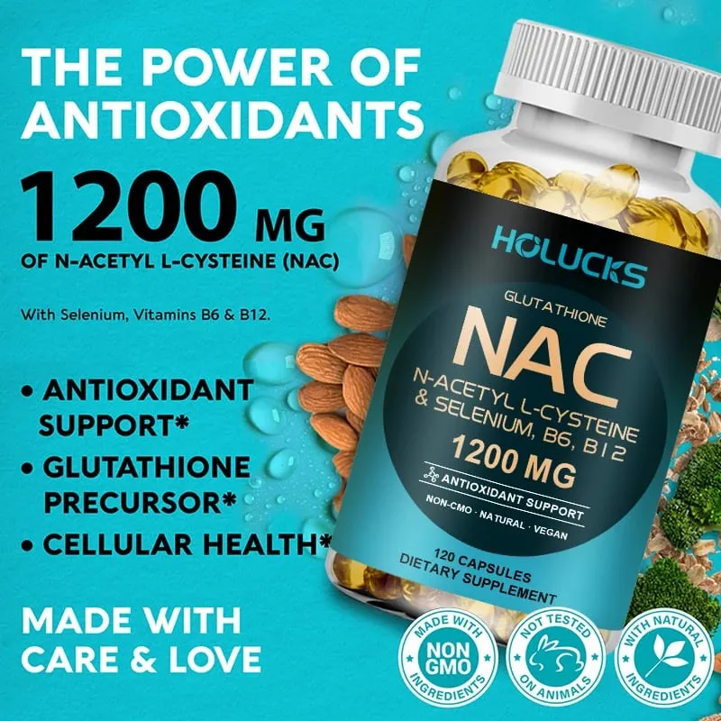 NAC Capsules 1200mg - תמיכה בבריאות העור אנרגיה סלולרית נוגד חמצון ניקוי רעלים שיפור חסינות שיפור עיכול