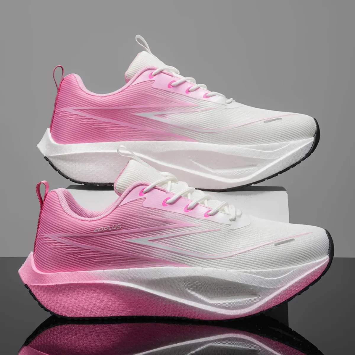 Men Women Carbon Plate Running Shoes Marathon Air Cushion Breathable Lightweight Athletic Walking Sports Sneakers