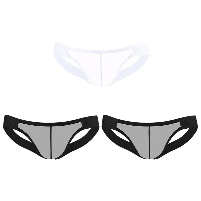 Trendy Men's Thong Comfortable Passionate Fitness Underwear Show Buttocks Personality Transparent Men Summer Triangle Brief