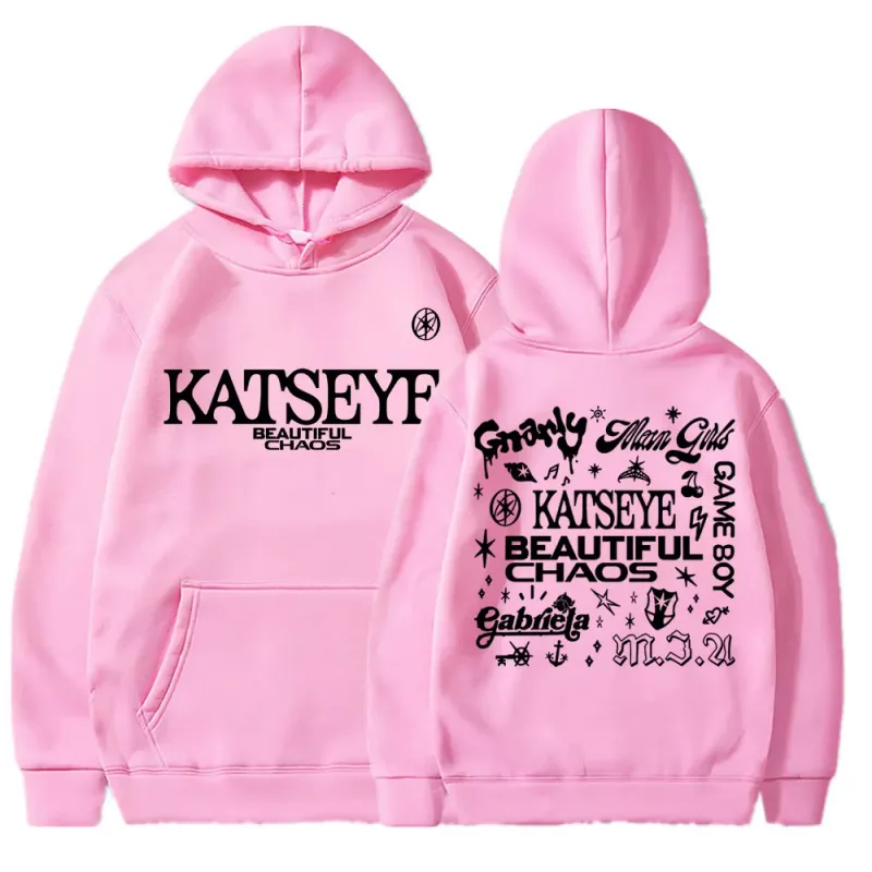 Kpop katseye belo caos álbum tour hoodies moda retro harajuku masculino feminino sportwear velo oversized agasalho streetwear