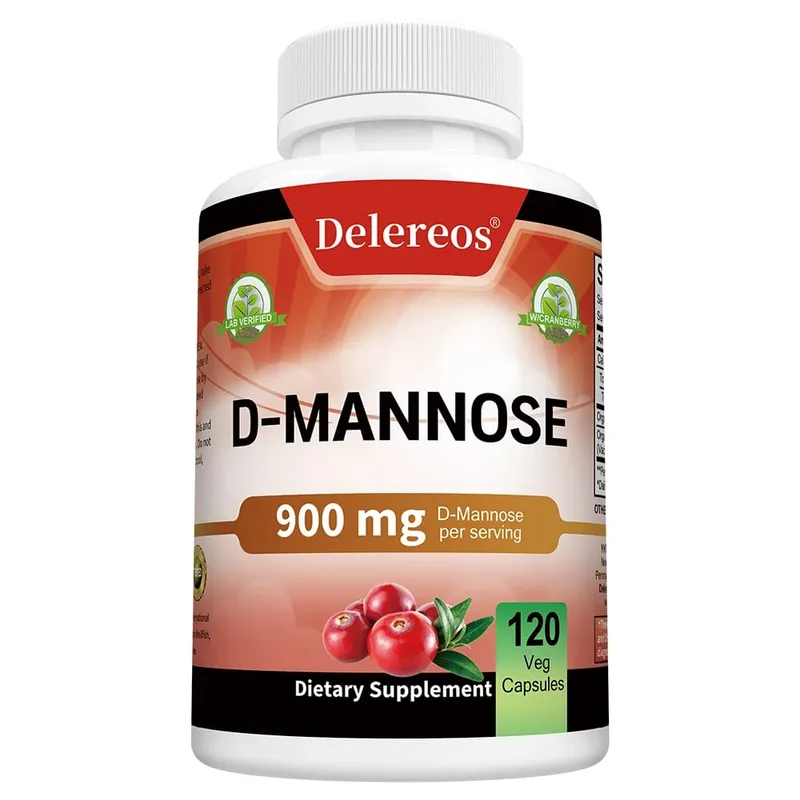 D Mannose Vegetarian Capsules - UTI Health Support Non GMO Vegetarian Friendly 120 Capsules