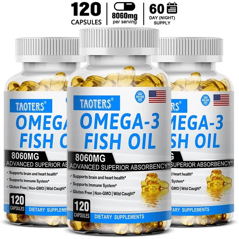 Omega-3 & EPA DHA – Heart Health Brain Health Inflammation Health Support Gluten-Free Easy To Swallow