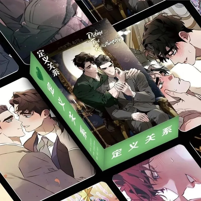 55Pcs/Set Define The Relationship Manhwa Photocards Male Character Laser Lomo Cards BL Manga for Fans Collectible Gift