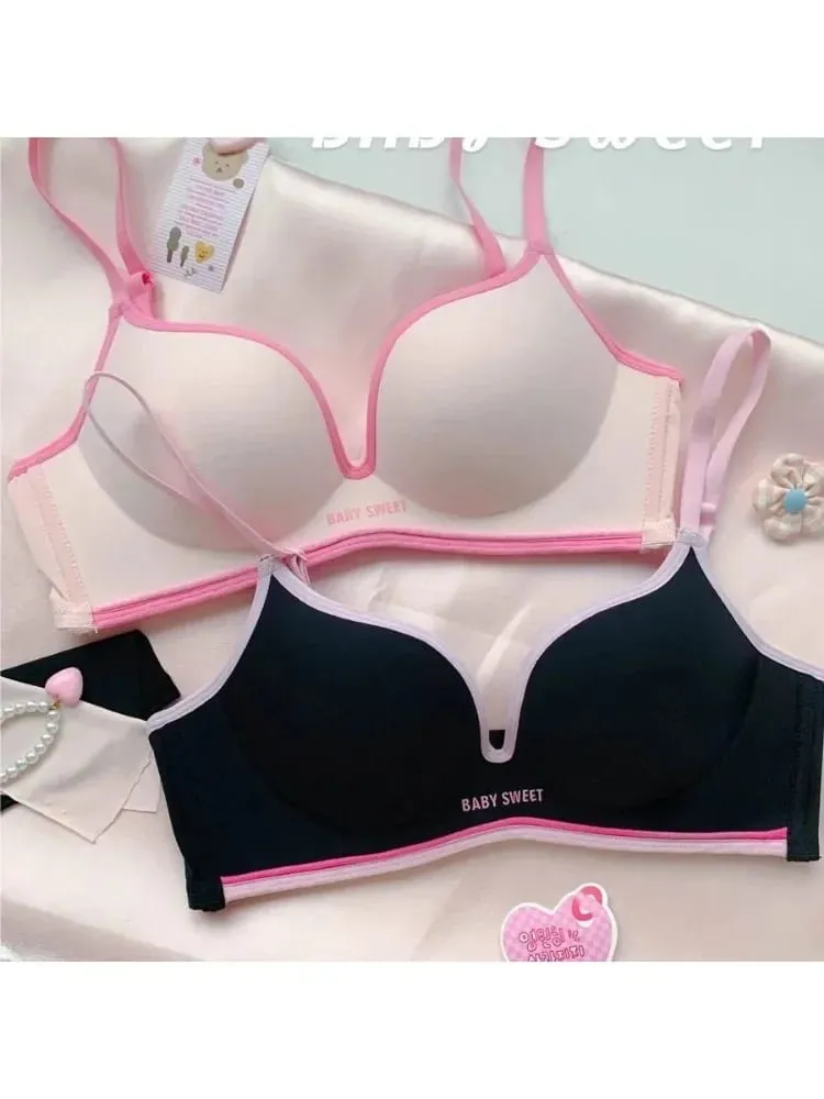 Nahtloser Push-Up-BH für kleine Brüste | Buntes gepolstertes Dopamin-Bralette | Comfort Lift & Sexy Look für Damen-BH- und Höschen-Set