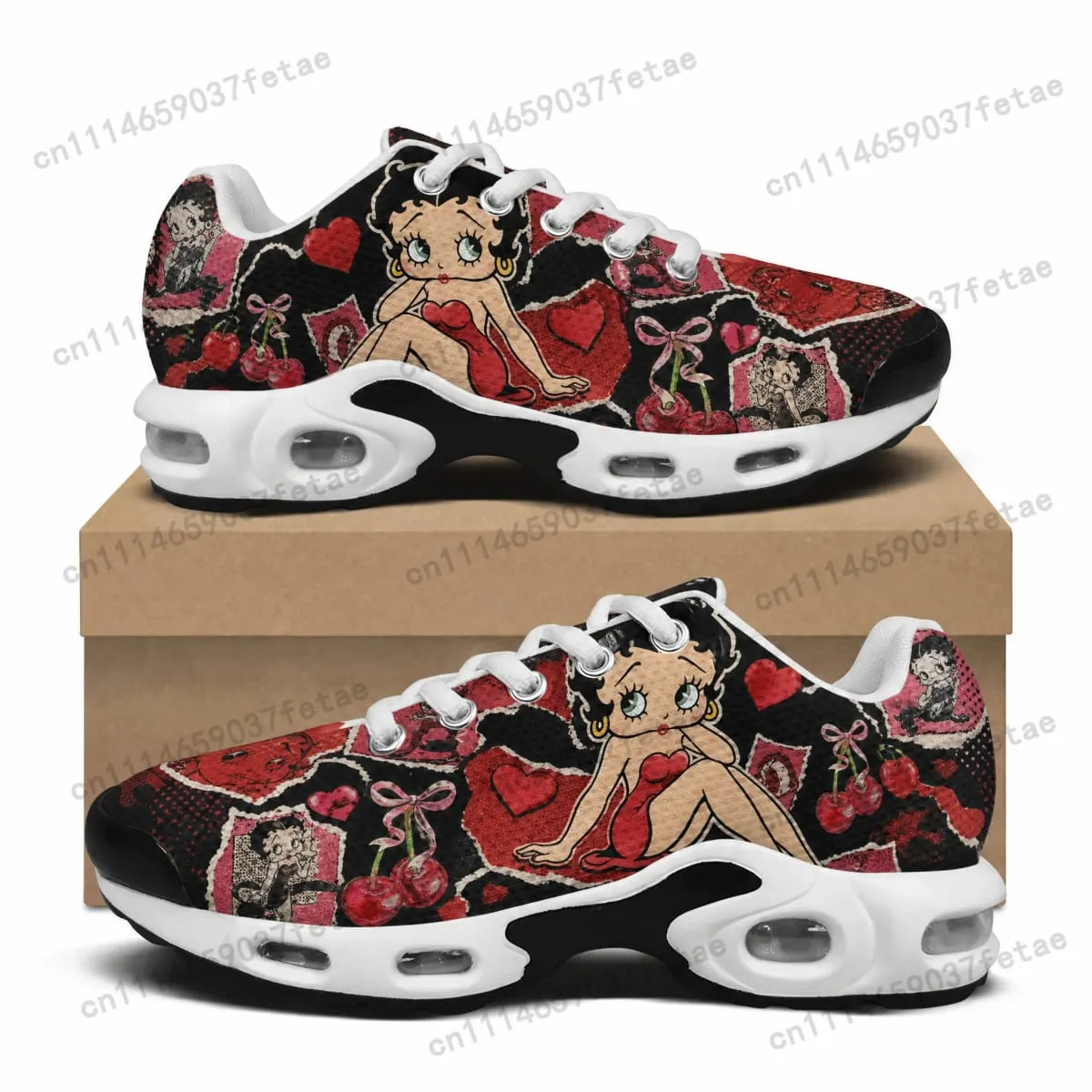 Betty Boop Cushion Sneakers Mens Womens Hip Hop Rock Lightweight Sports Shoes Custom Couple Cool Popular Leisure Sneaker — image 6