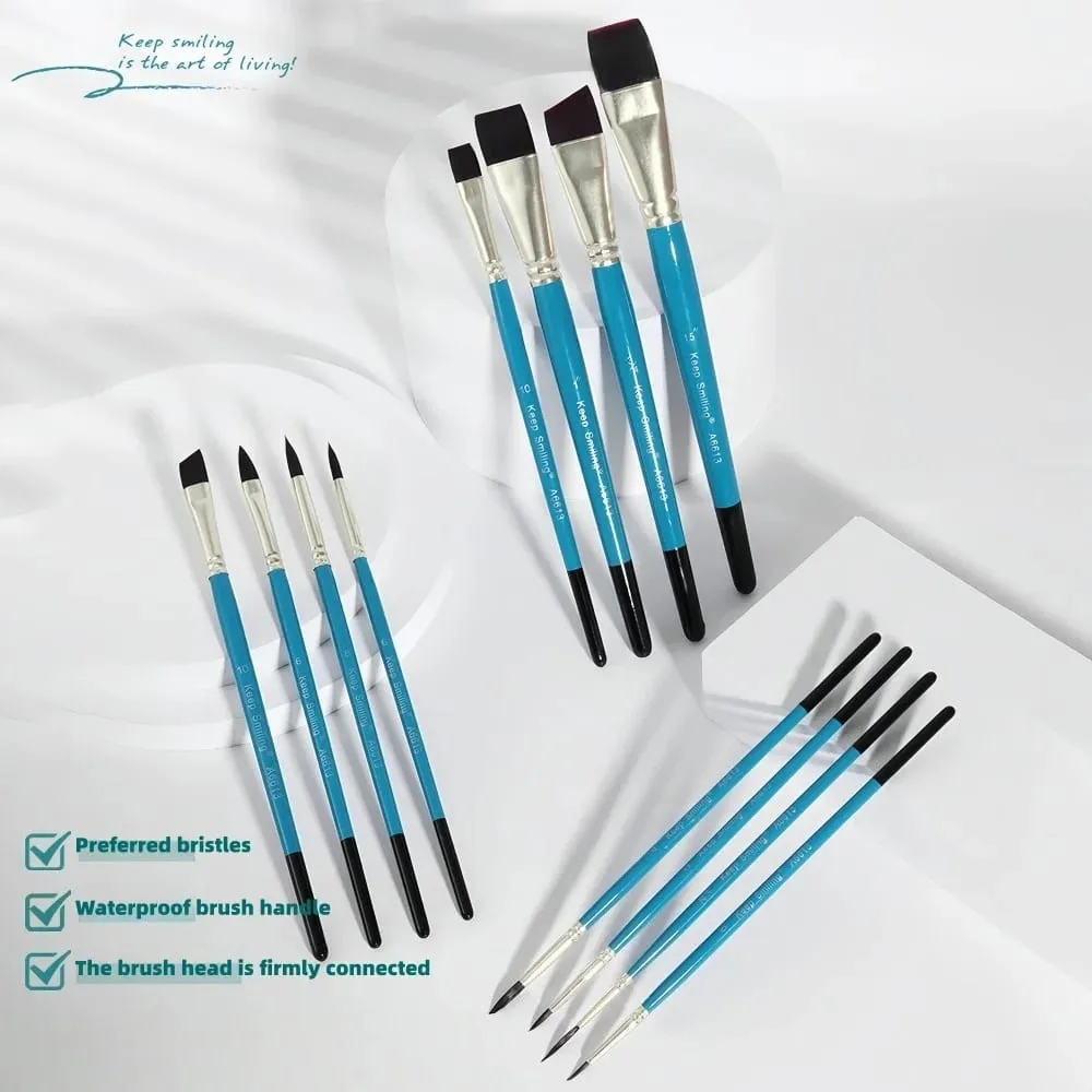 12pcs Face Paint Brushes Artist Acrylic Paint Brush Set for Face Body Shoe Painting Ideal for Chrismas Halloween Cosplay Party
