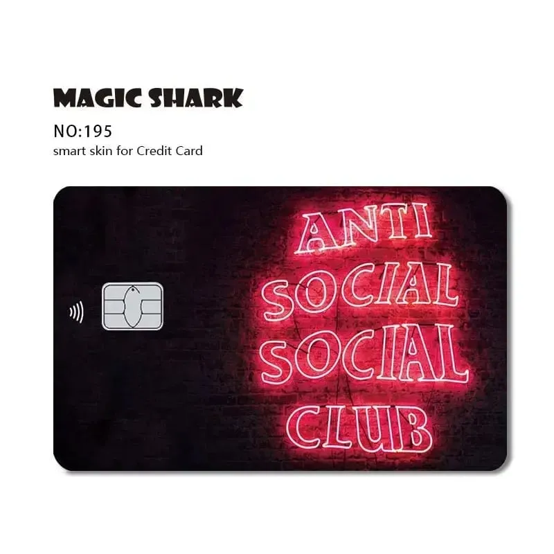 Magic Shark Meme Poke Dog Matte PVC Shockproof Sticker Film Skin Cover for Debit Credit Bank Card No Fade