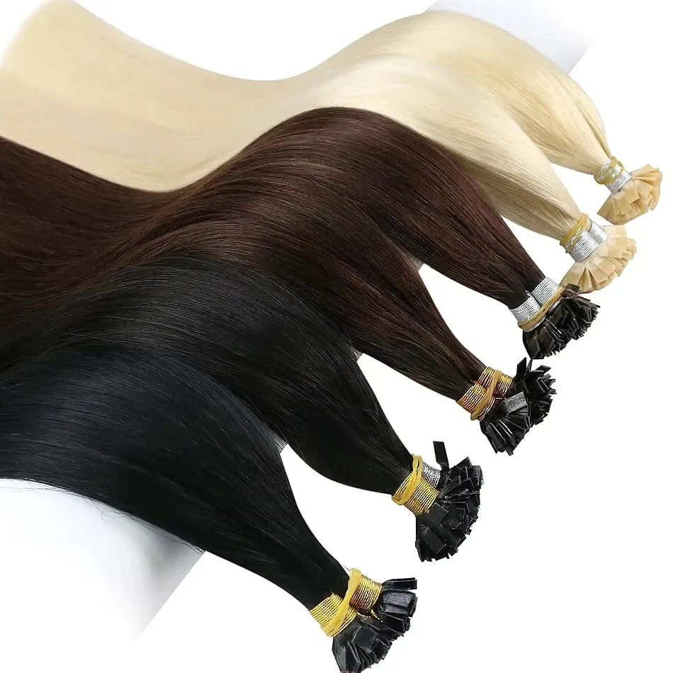 Flat Tip Human Hair Extension Remy Hair 1g/s 18-28 inch Real Remy Silky Straight Black Brown Pre Bonded Keratin Fusion Hair — image 4