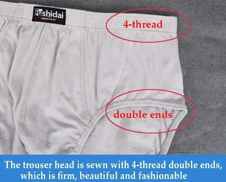 6XL 8XL Big Men Underwear Cotton Anti Chafe Boxer Briefs No Ride Up Wide Waistband Underpants for Plus Size Heavy Men