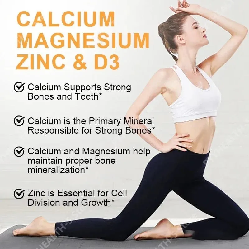 Calcium Magnesium Zinc with Vitamin D3 Softgels 120 Count Easy Swallow Daily Nutritional Support for Men Women For Adults