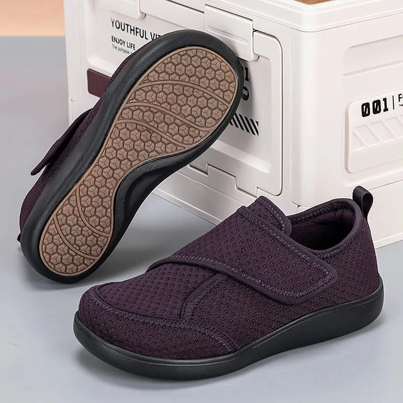 Sapatos abertos para idosos ajustáveis, sapatos para diabéticos, pés inchados, gordura, hálux valgus, joanete, ortopedia, polegar, eversão, homens e mulheres
