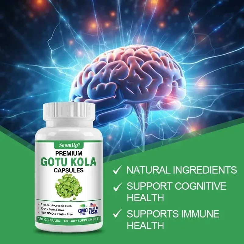 Capsules Centella Asiatica Premium - Supplément cérébral - Cerveau et système nerveux Calment la clarté mentale Améliore la peau