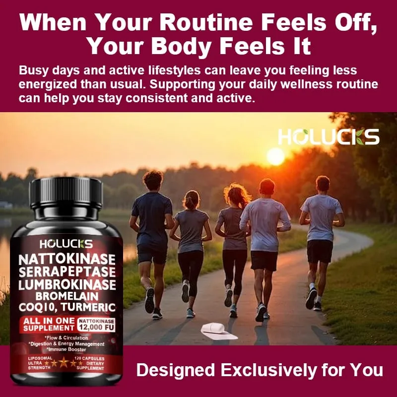 Nattokinase Supplement Supports Blood Flow Heart Health & Healthy Circulation Digestive Aid Boosts Cellular Energy