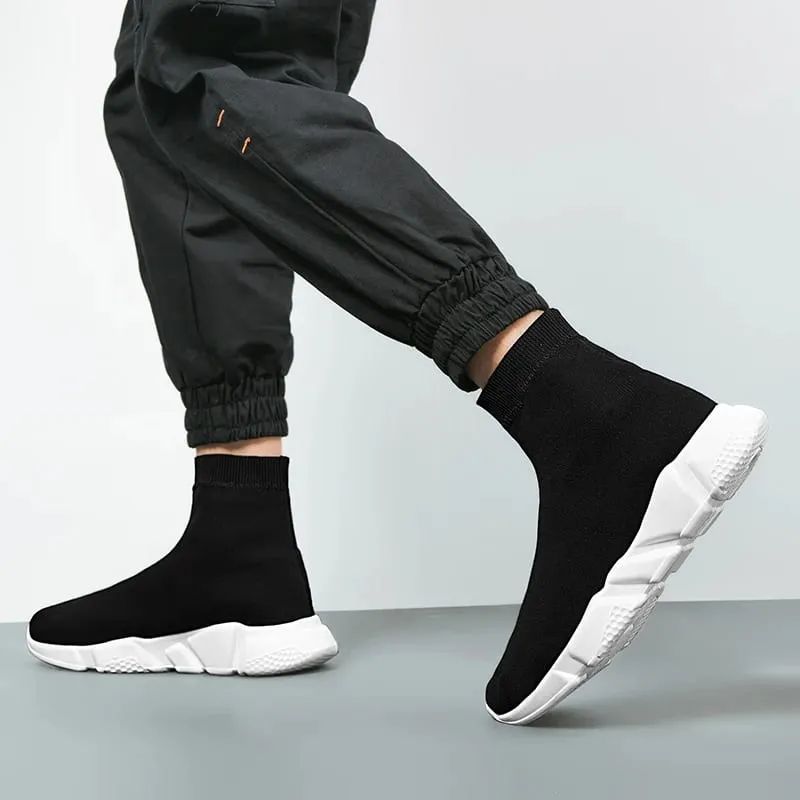 Classic Black High Top Sneakers For Men Women Designer knit Shoes Men's Casual Sneakers Comfortable Slip-on Women's Sports Shoes