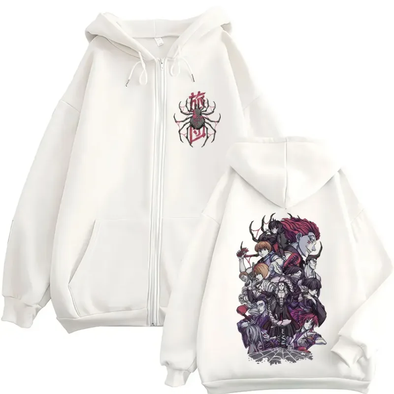 Anime Hunter X Hunter Spider Phantom Troupe Zipper Hoodies Men's Zip Up Hooded Sweatshirts Long Sleeves Pullovers Jacket Coats