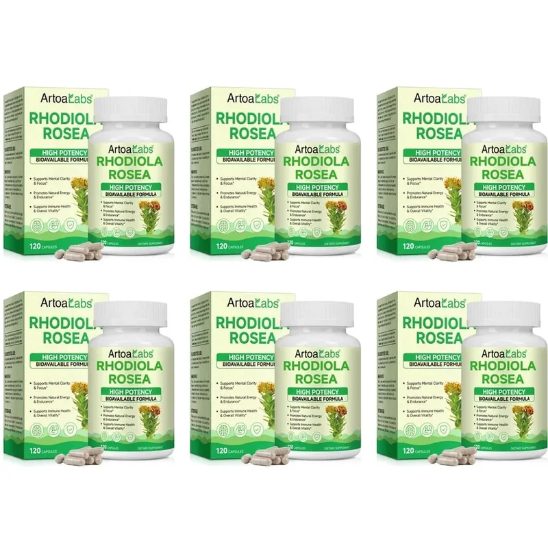 Rhodiola Rosea Capsules High Potency Formula Supports Mental Clarity & Focus Energy & Endurance Immune Health & Vitality 120 Ct