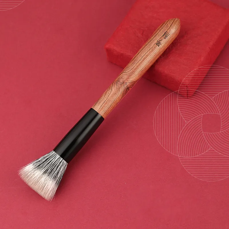 Professional Handmade Make Up Brush 201 Soft Goat Fox Synthetic Hair Stippling Blush Brush Rosewood Handle Makeup Brushes