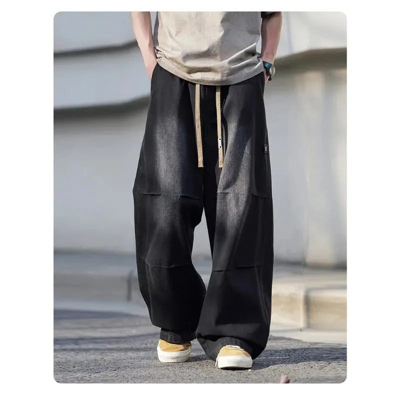 Man Pants Mens Jeans American Trendy Casual Straight Leg Workwear Trousers Loose Fit Spring Summer