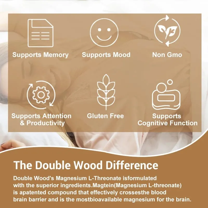 Pure Magtein Magnesium L-Threonate Capsules for Improves Sleep Quality & Cognitive Performance Reduces Anxiety & Neuro Health