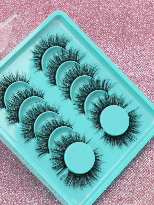 5 Ζεύγη βλεφαρίδων Cat Eye Faux Βλεφαρίδες Βιζόν Βλεφαρίδες με φτερωτό τέλος μακριές βλεφαρίδες Φυσικές μακριές βλεφαρίδες Manga Ψεύτικες βλεφαρίδες Μακιγιάζ