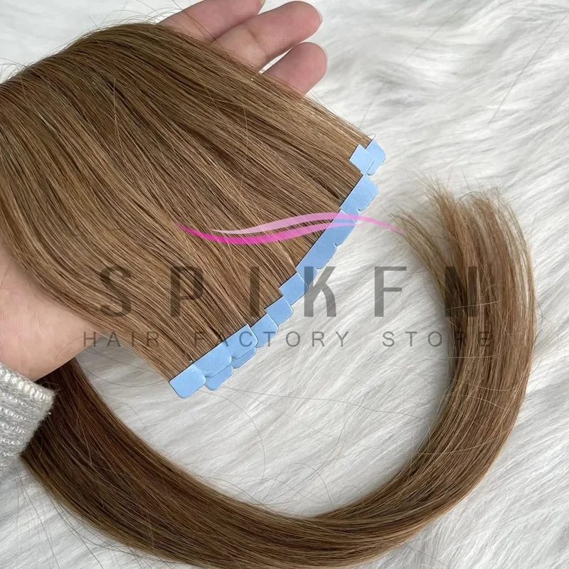 Mini Tape In Human Hair Extensions 12"-20" Machine Remy Skin Weft Adhesive Tape Hair Natural Black Tape Ons 10pcs for Women