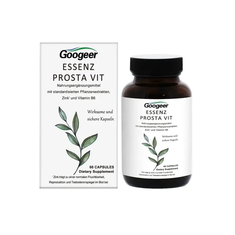 Googeer Prostate Support Capsules Saw Palmetto Extract Stinging Nettle Zinc Vitamin B6 60 Capsules Men's Daily Support