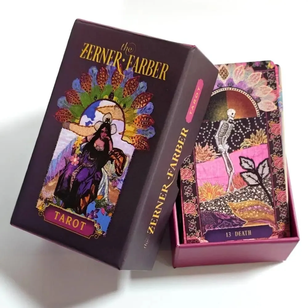 Double-embossed The Zerner-Farber Tarot Deck 78 Pcs Collage Art Tarot Cards 10.5*6cm Spiritual Divination Tool in Rigid Box