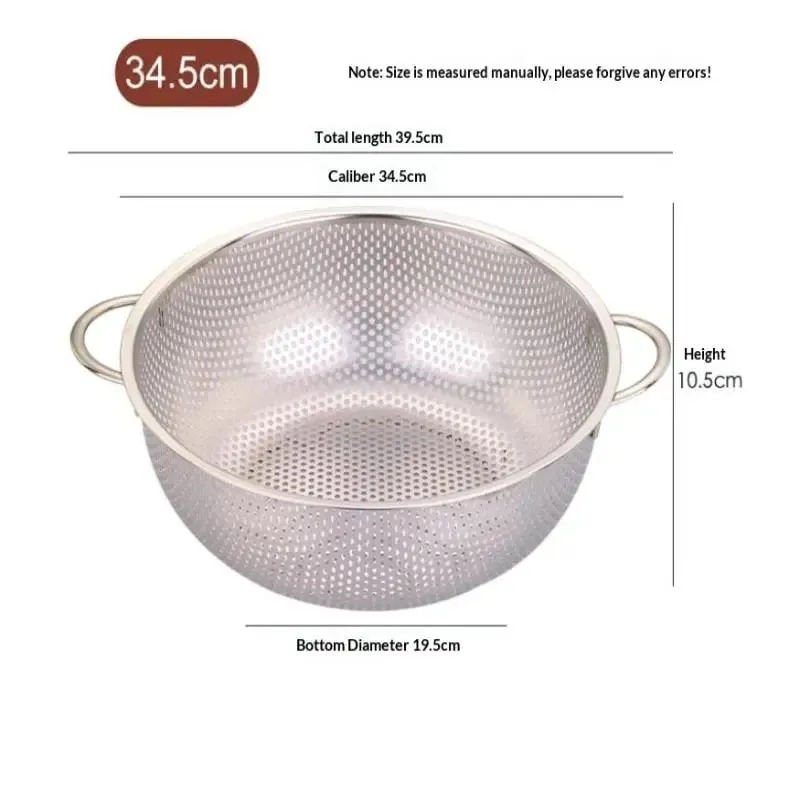 ♥Stainless Steel Kitchen Hole Dense Mesh Sifter Colander Strainer Sieve Baskets for Washing Fruits/Vegetables/Rice