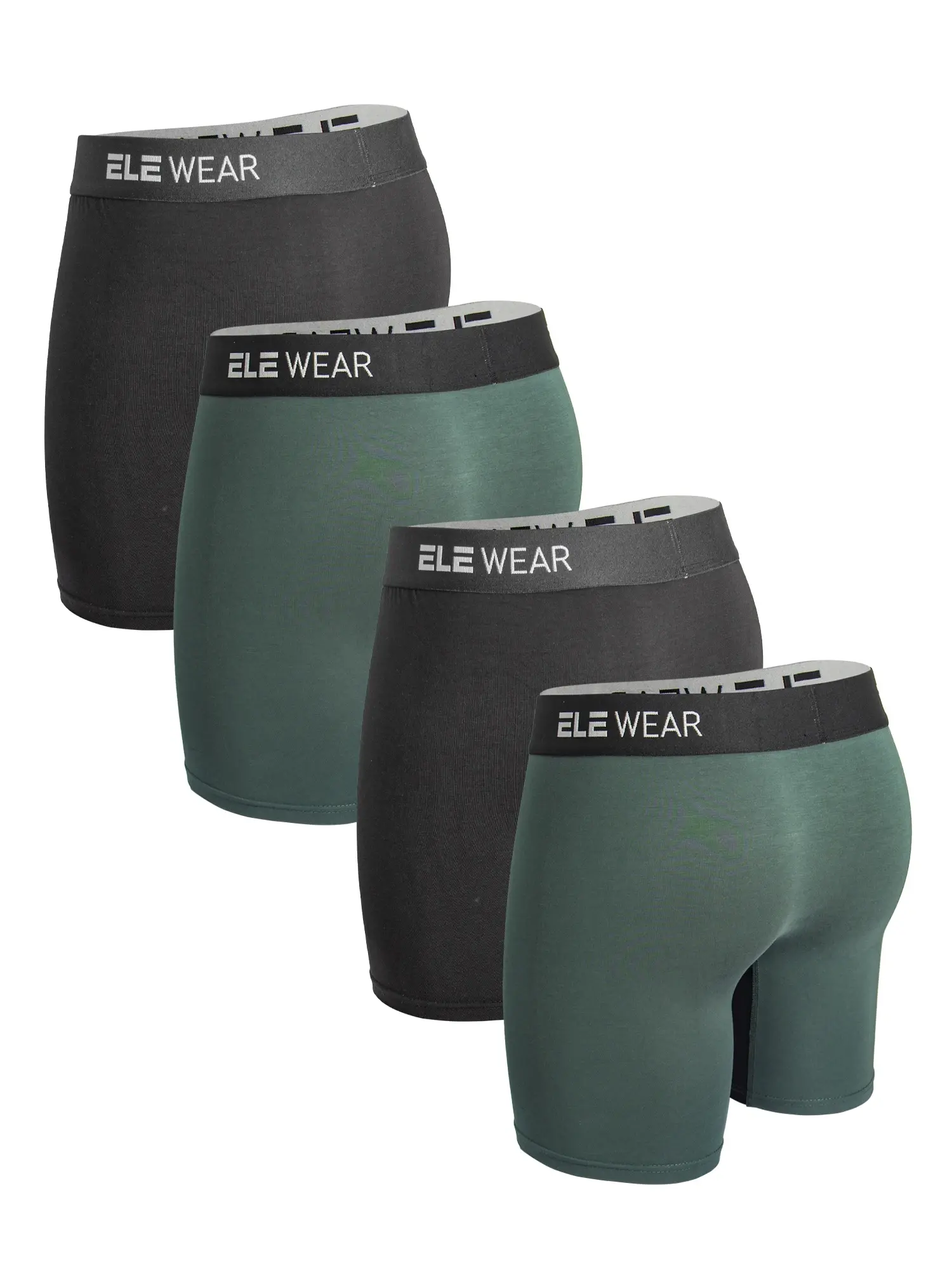 Bamboo Men's Underwear 4pcs Boxer Briefs For Men Long Sports Underwear, Moisture-Wicking