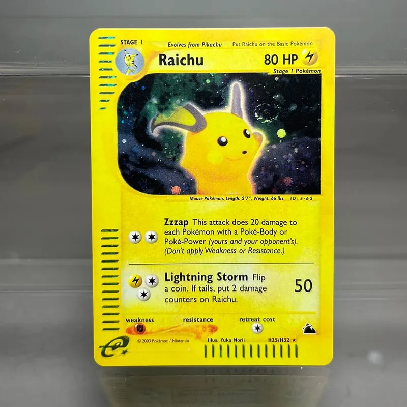 PKM-Karten Steelix Alakazam Scizor Einzelfolienkarten Raichu Slowking Game Collection-Karten PTCG-Ersatzkarten Aquapolis-Serie