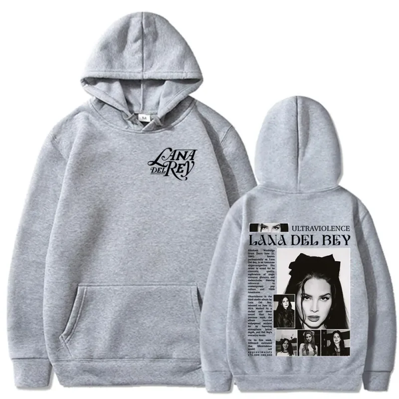 Singer Lana Del Rey Hoodies Men's Women Clothing Hooded Sweatshirts Fashion Hip Hop Long Sleeves Oversized Pullovers Streetwear