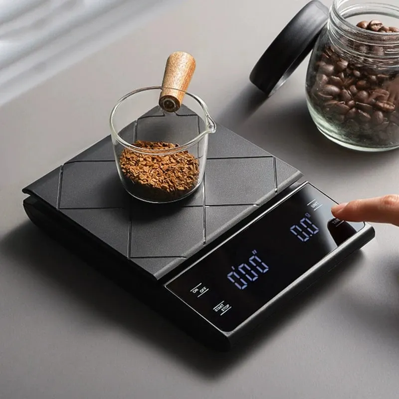 3kg/0.1g Precision Kitchen Scale with Timer-Digital Food Scale for Baking Cooking&Coffee Brewing (LCD Display Home Chef Tool)