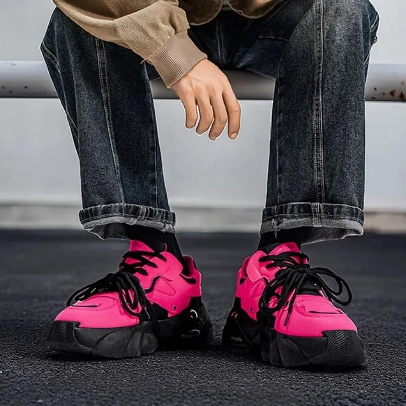 2026 New Casual Men Sneakers Fashion Comfort Leather Shoes for Men Designer High-end Rotating Button Men Shoes Zapatillas Hombre
