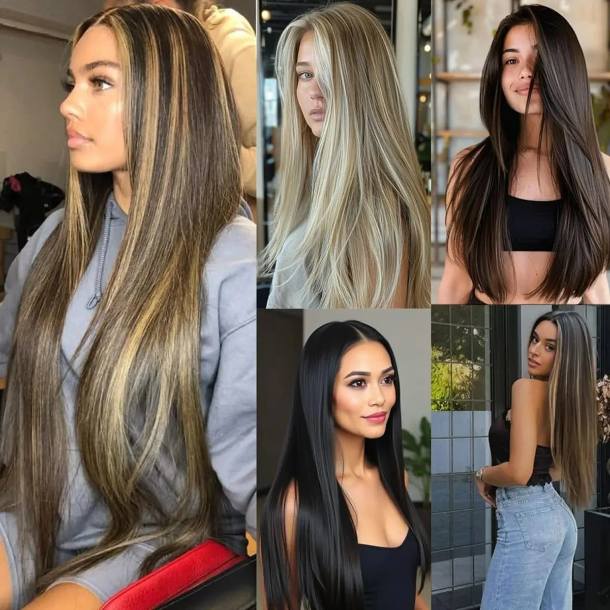 24 Inch 8 Pcs Clip In Hair Extension Straight Hair Extensions for Women Daily Wear Work & Casual Styling Synthetic Hair Pieces