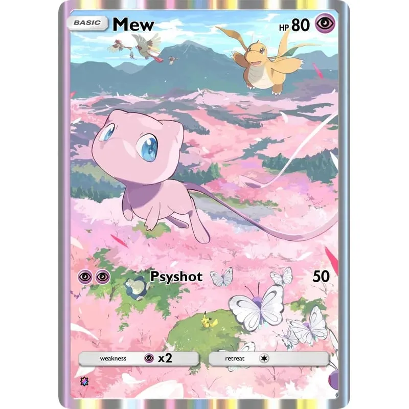 5Pcs Mixed Trading Cards Set Lugia Mew Ho-Oh Latias Latios Mimikyu Full Art Holographic Collectible Game Cards Gift