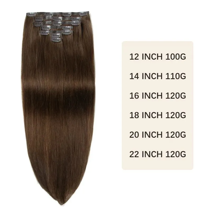 Extensiones con clip ligeras para mujer, juego de 7 Uds., cinta Invisible de PU, trama de cabello humano Natural de PU inyectado, 12-24 pulgadas, uso de longitud adicional