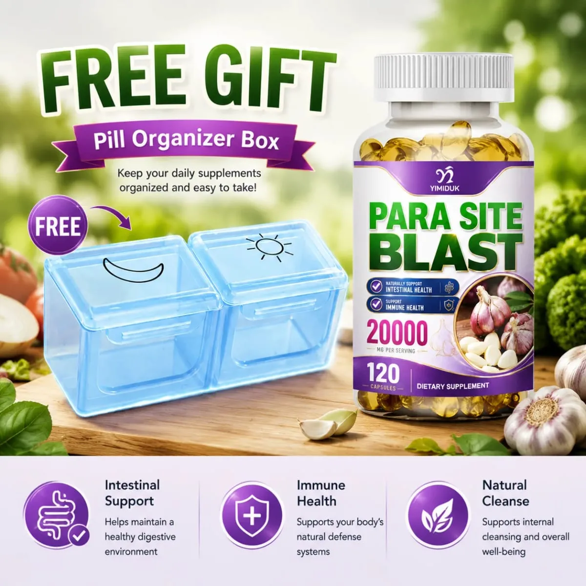 Para Site Blast Capsules with Echinacea Papaya & Oregano Support Seasonal Defense Healthy Digestion Cleanse Gut & Immune