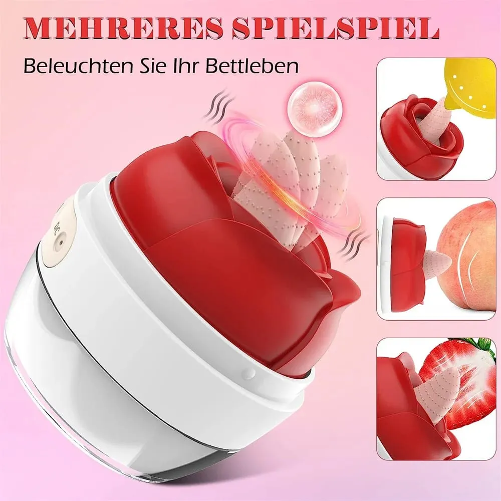 Rose Sex Toys Tongue Licking Vibrator G Spot Clitoris Stimulator Vagina Nipple Massager With 9 Frequency Vibrating Adult Toy for Women