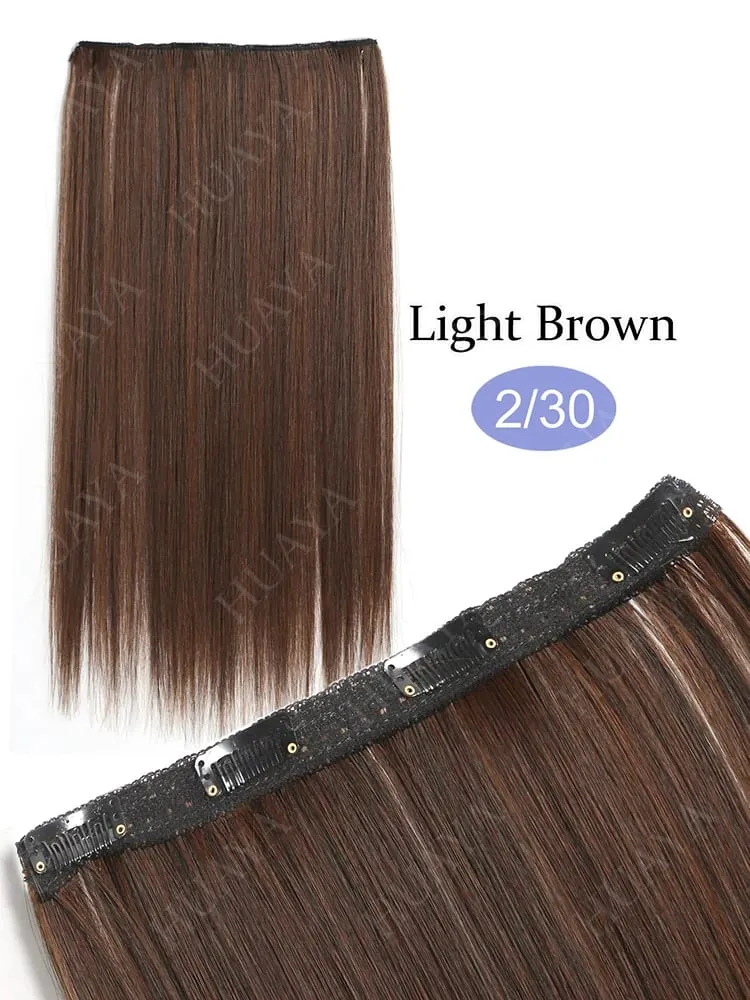 SyntheticColored Hair Extensions 20Inch Cosplay Hairpiece Straight One Piece With 4Clips In Hair Extensions for Women Halloween