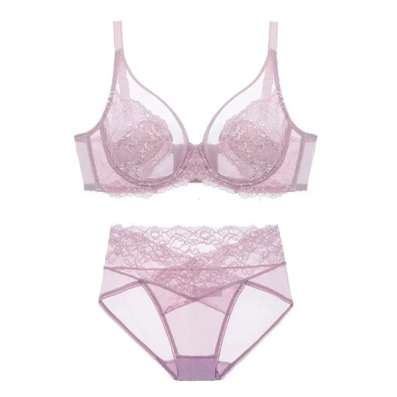 Ultra-Thin Women's Bra Full Cup Gathered Underwear Set for Flattering Bustline and Preventing Sagging No Side Breast Collection