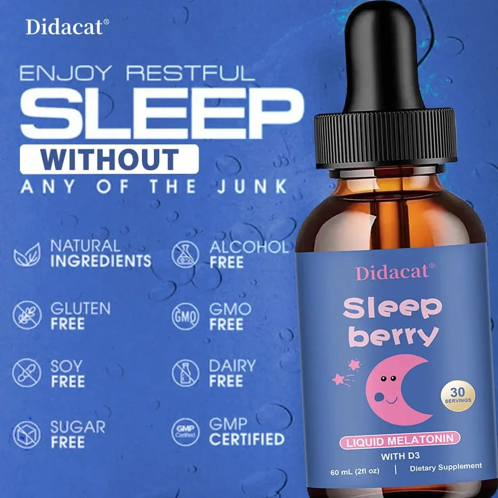 Melatonina líquida - con saúco y vitamina D - Apoyo al sueño del sistema inmunológico - Gotas de melatonina