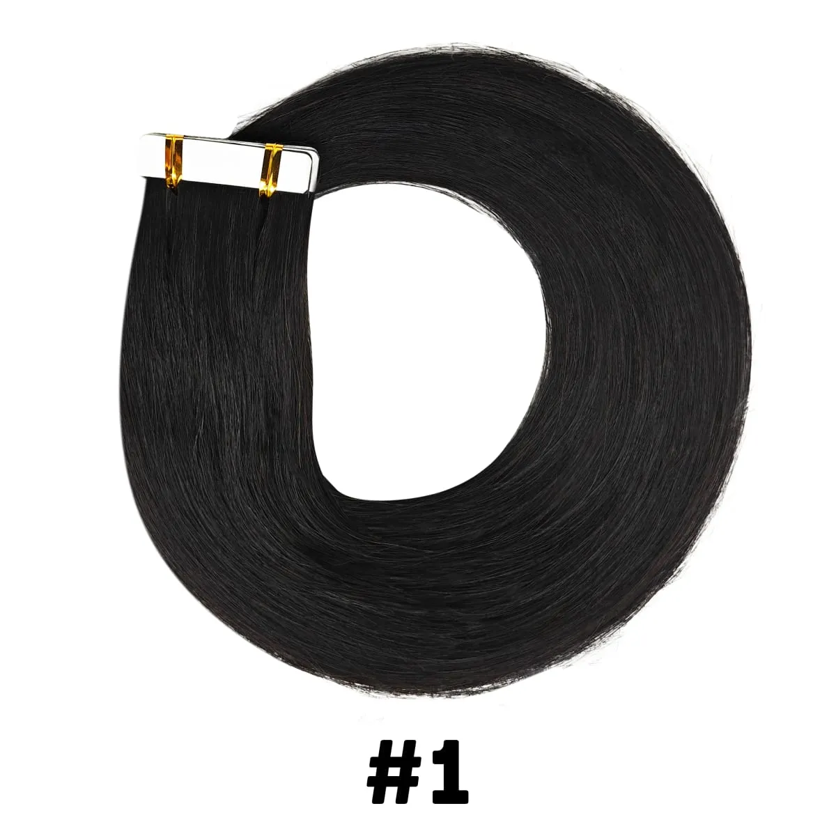 Tape in Hair Extensions Straight Tape in Hair Remy Tape in Hair Extensions Human Hair Color 1 Jet Black 18 inch 20pcs 50g