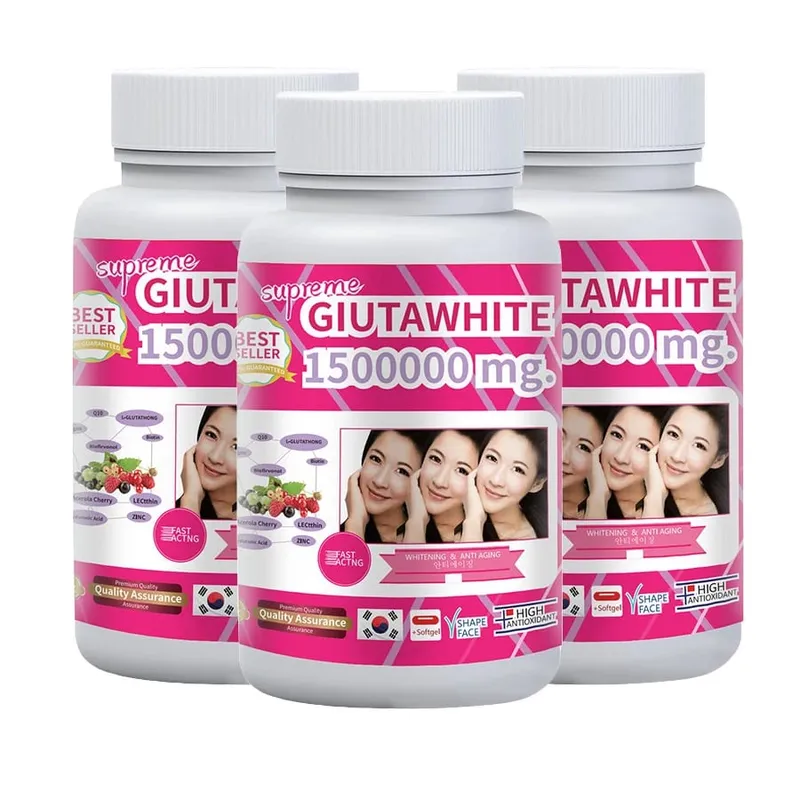 Gluta White 1500000mg Skin Whitening & Antioxidant Detox Supplement for Women & Men Aging Defense Blood Balance Immune Health