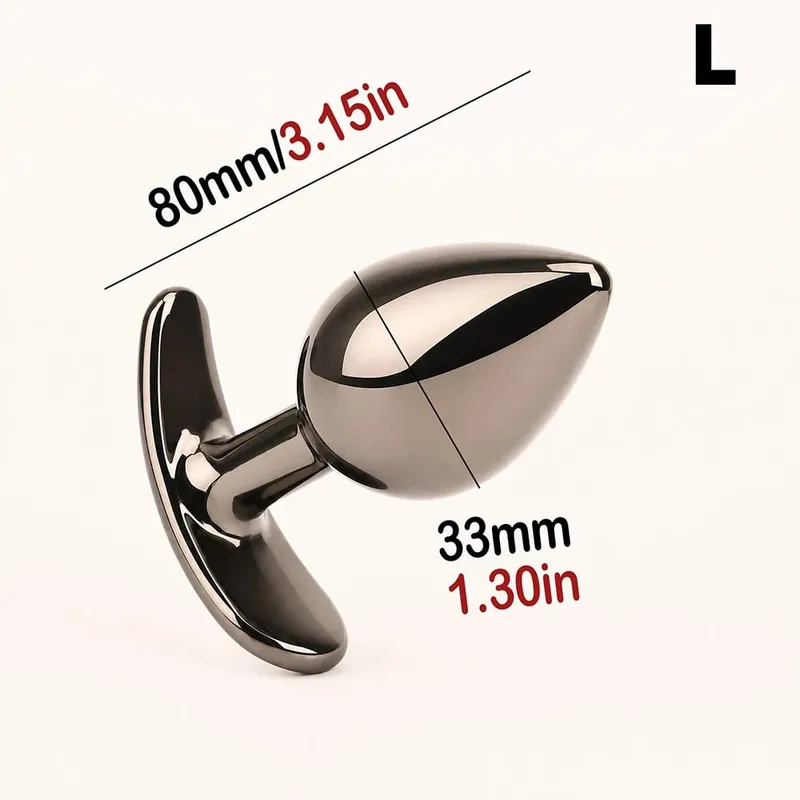 Metal Anus Butt Plug Anal Sex Toys with Crystal Diamond Base Tapered Trainer Jewel Analplug Buttplug Butplug